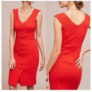 Maeve by Anthropologie Red Textured Dress